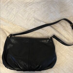 Margot Black Leather Crossbody Bag